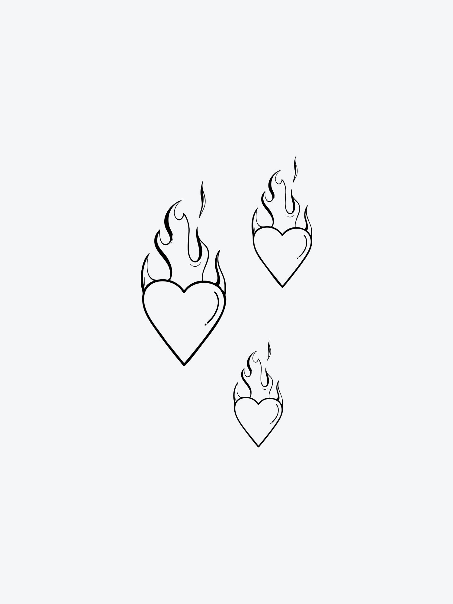 Three Fire Hearts Bundle(3 Tattoos)